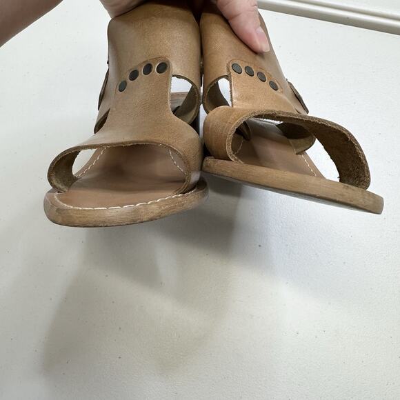 Women's BARBARA BARBIERI Brown Leather Heel Ankle Strap Sandals Size 7 - Picture 5 of 8